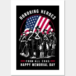 Honoring Heroes From All Eras Happy Memorial day | Veteran lover gifts Posters and Art